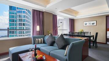 Down duvets, minibar, in-room safe, desk