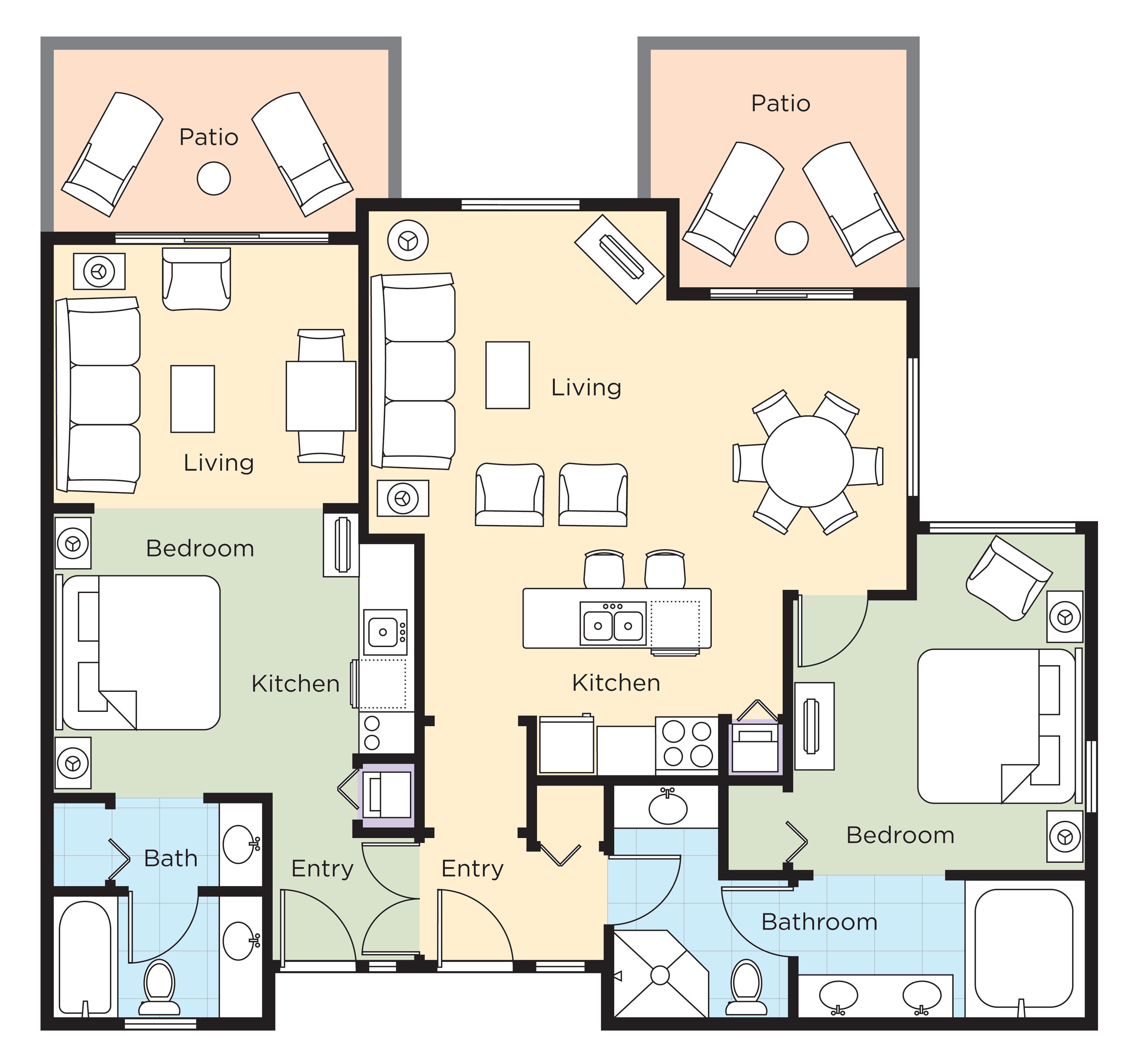 condo, 2 bedrooms, kitchen | hypo-allergenic bedding, pillow-top beds, in-room safe