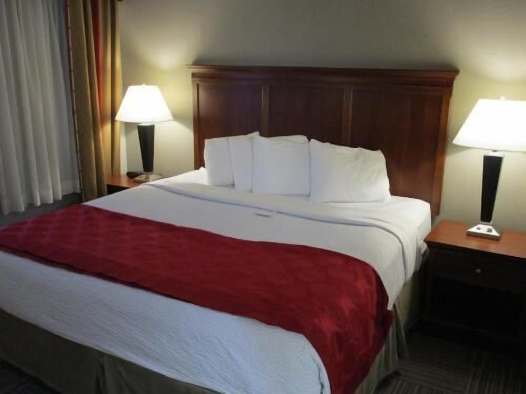 Bureau, rideaux occultants, fer et planche à repasser