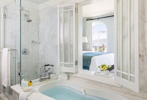 Hair dryer, bathrobes, slippers, towels