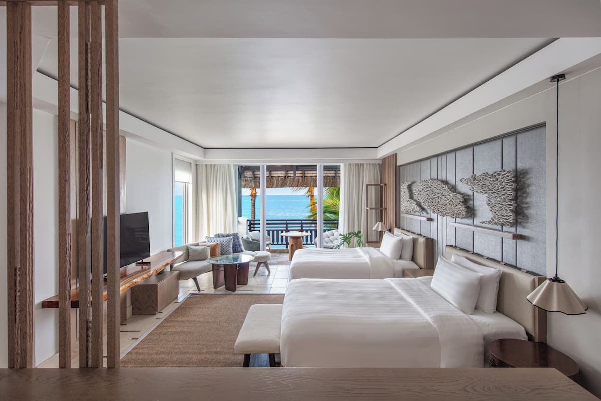 Frangipani Ocean View Junior Suite Twin | Premium bedding, memory-foam beds, minibar, in-room safe