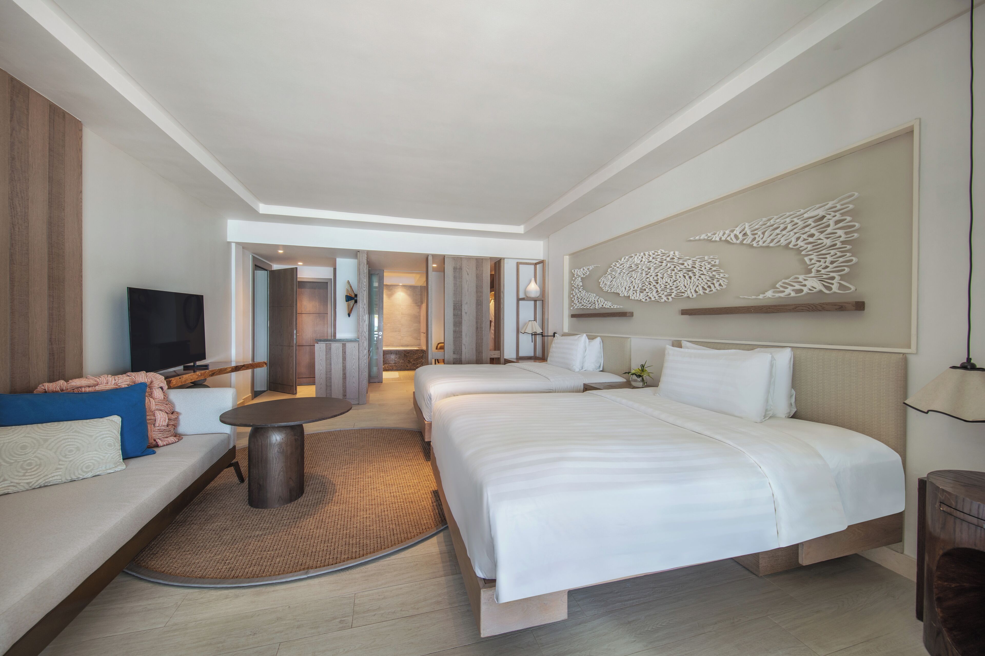 Premium bedding, memory-foam beds, minibar, in-room safe