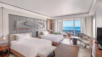 Frangipani Ocean View Junior Suite Twin | Premium bedding, memory-foam beds, minibar, in-room safe