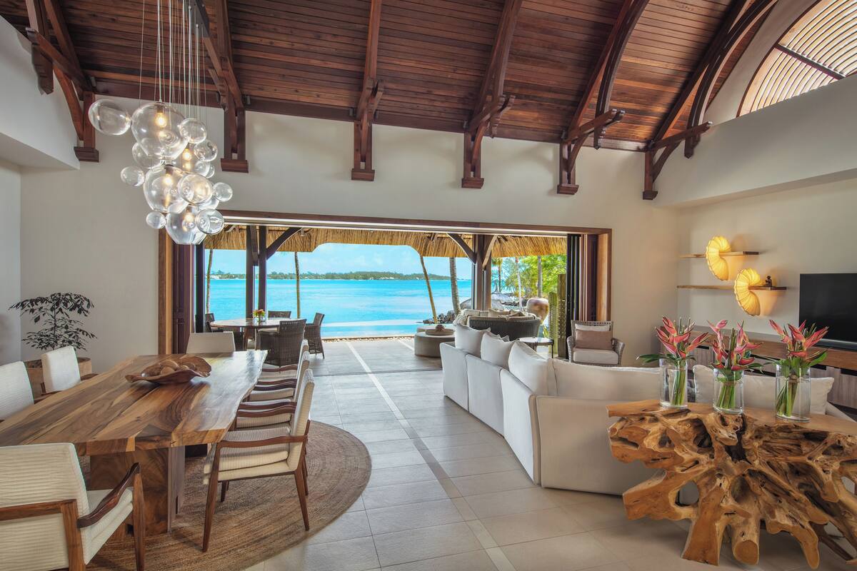 Shangri-La Three Bedroom Beach Villa | Premium bedding, memory-foam beds, minibar, in-room safe