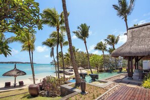 Shangri-La Three Bedroom Beach Villa | Premium bedding, memory-foam beds, minibar, in-room safe