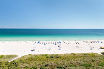 Hotel room view looking out at Marriott Stanton South Beach