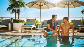 2 outdoor pools, open 8:00 AM to 10:00 PM, free pool cabanas