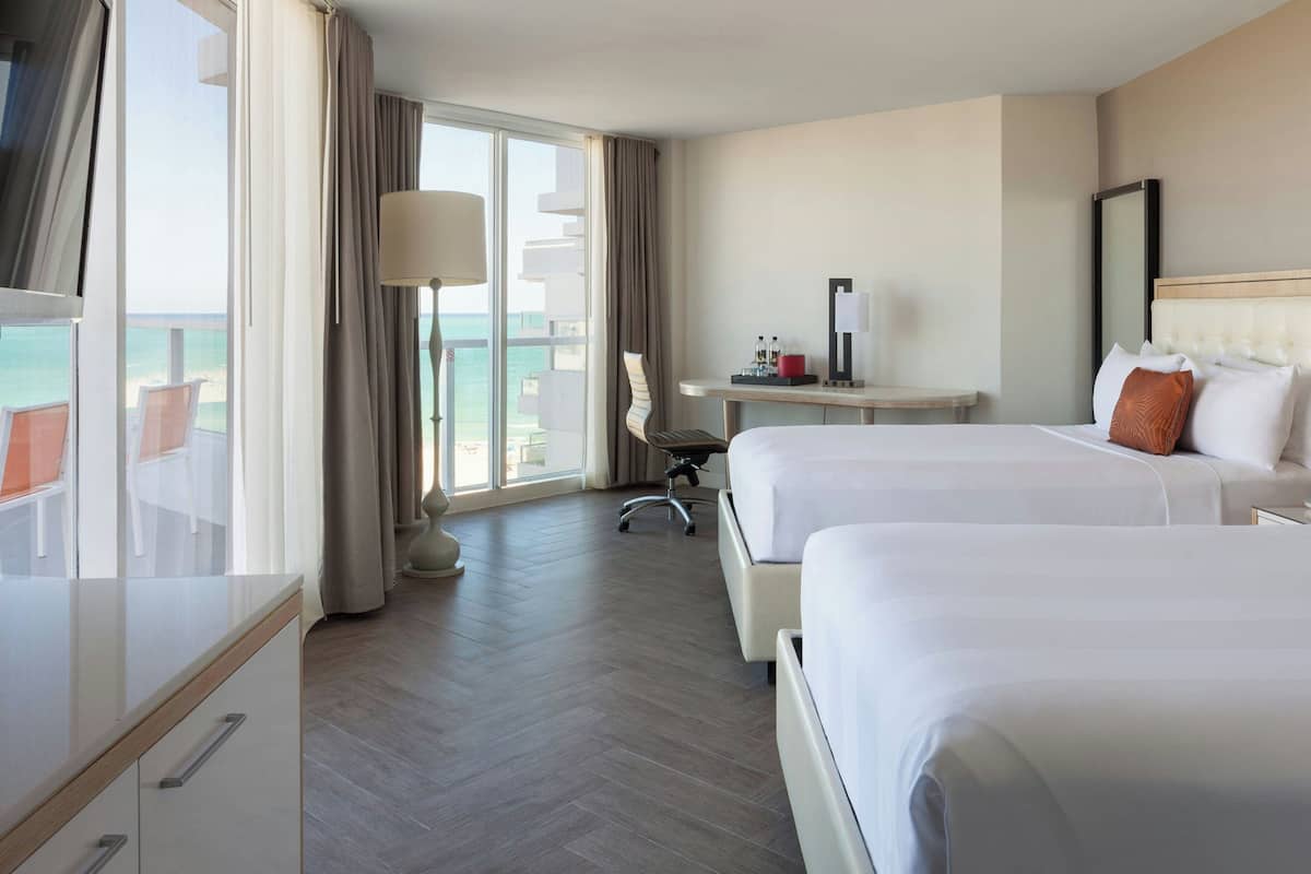 Room, 2 Double Beds, Non Smoking (View) | Hypo-allergenic bedding, down comforters, pillowtop beds, in-room safe