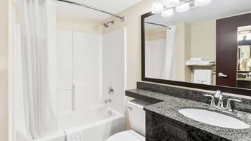 Standard Room, 1 Queen Bed, Non Smoking, Refrigerator & Microwave (with Sofabed) | Bathroom | Free toiletries, hair dryer, towels, soap