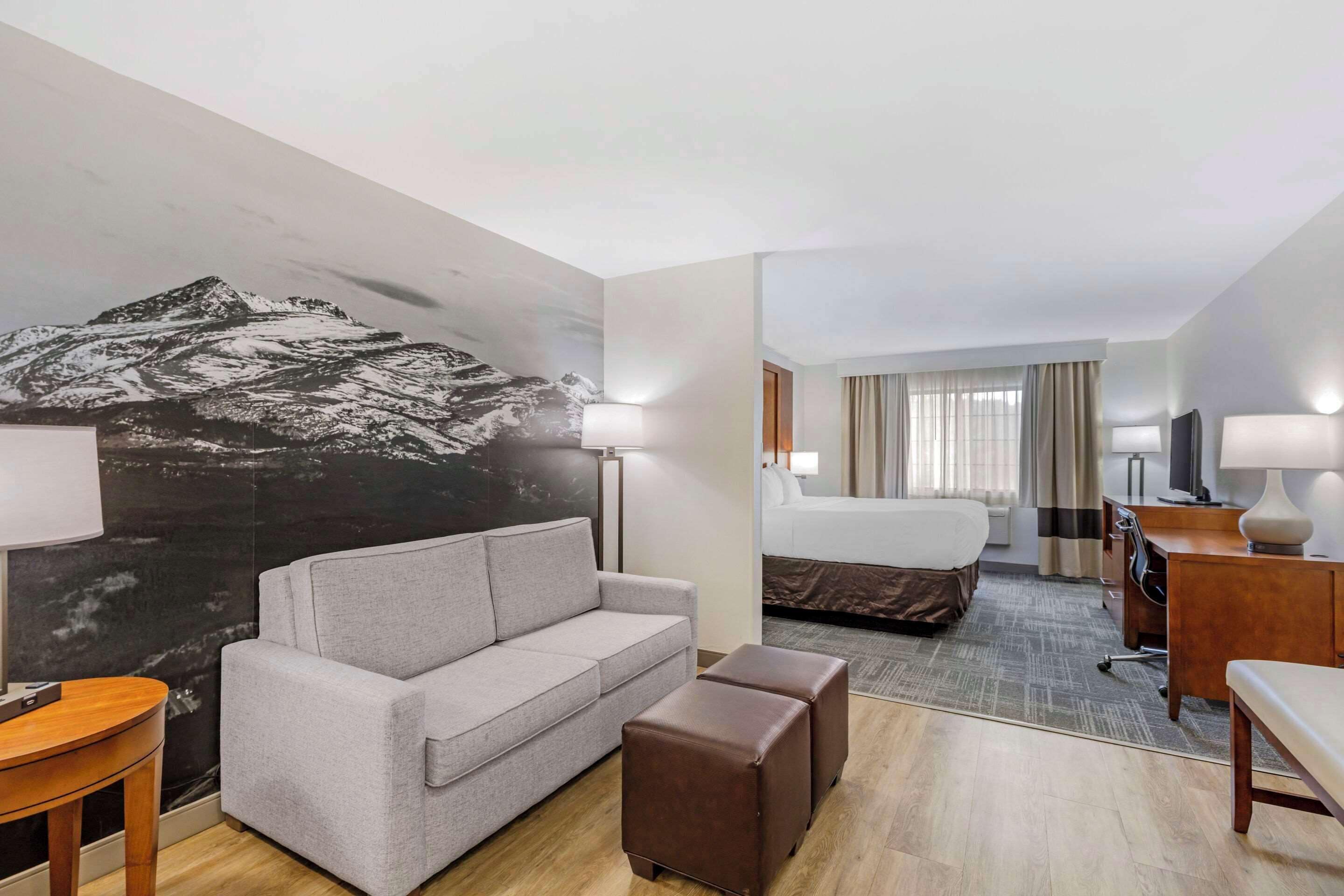 suite, 1 king bed with sofa bed, non smoking, balcony | premium bedding, desk, iron/ironing board, free cots/infant beds