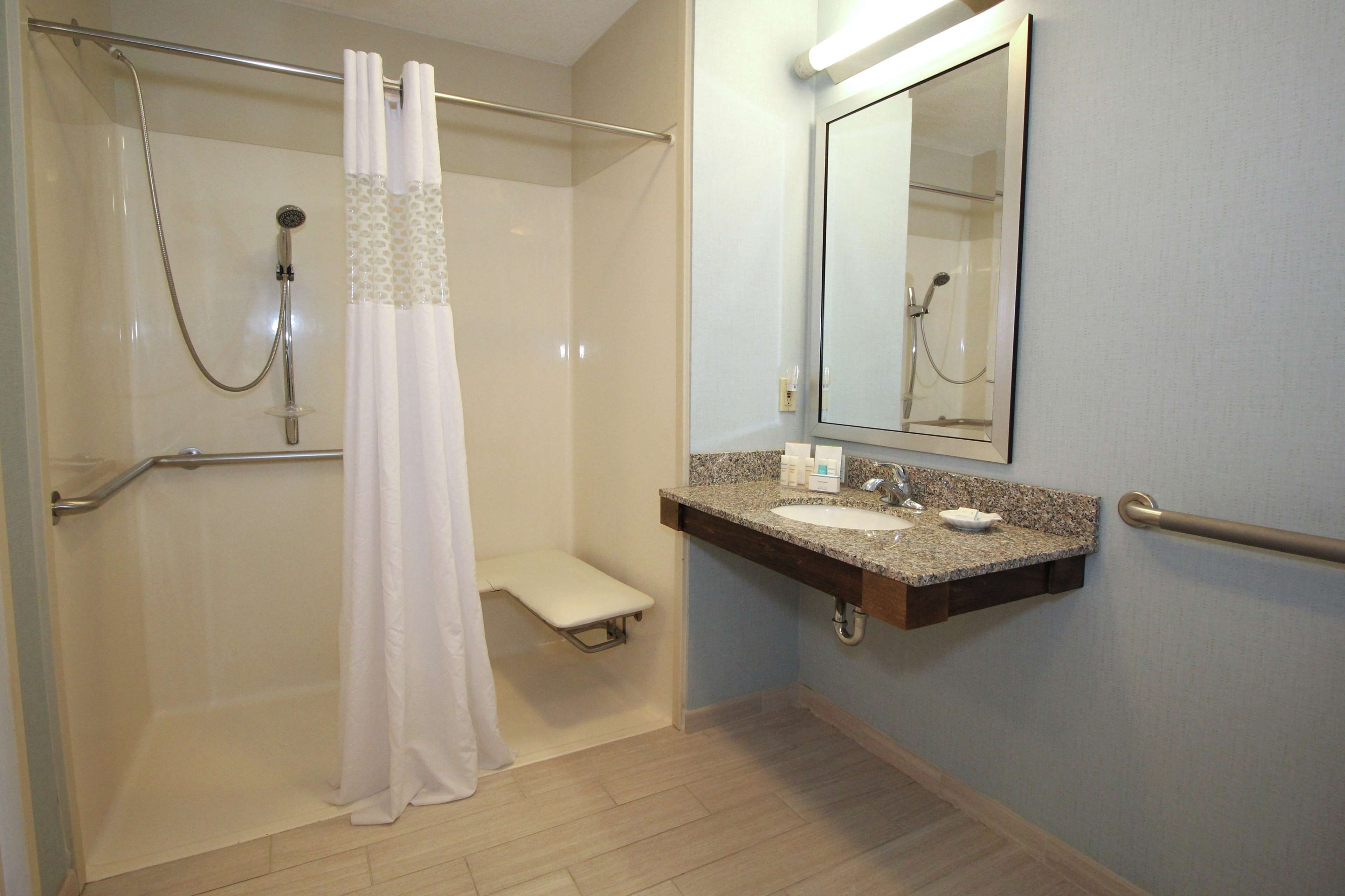 room, 2 queen beds, accessible, non smoking | bathroom shower
