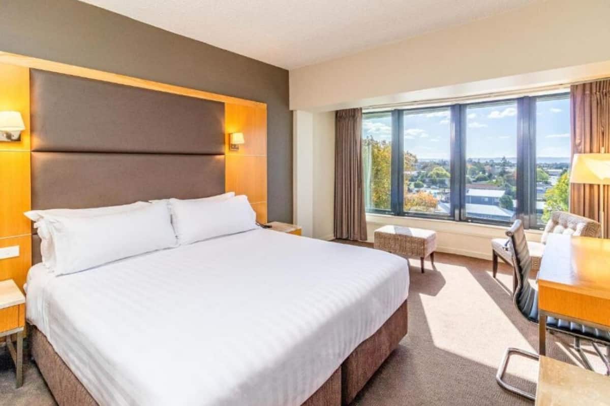 In-room safe, desk, iron/ironing board, cribs (free)