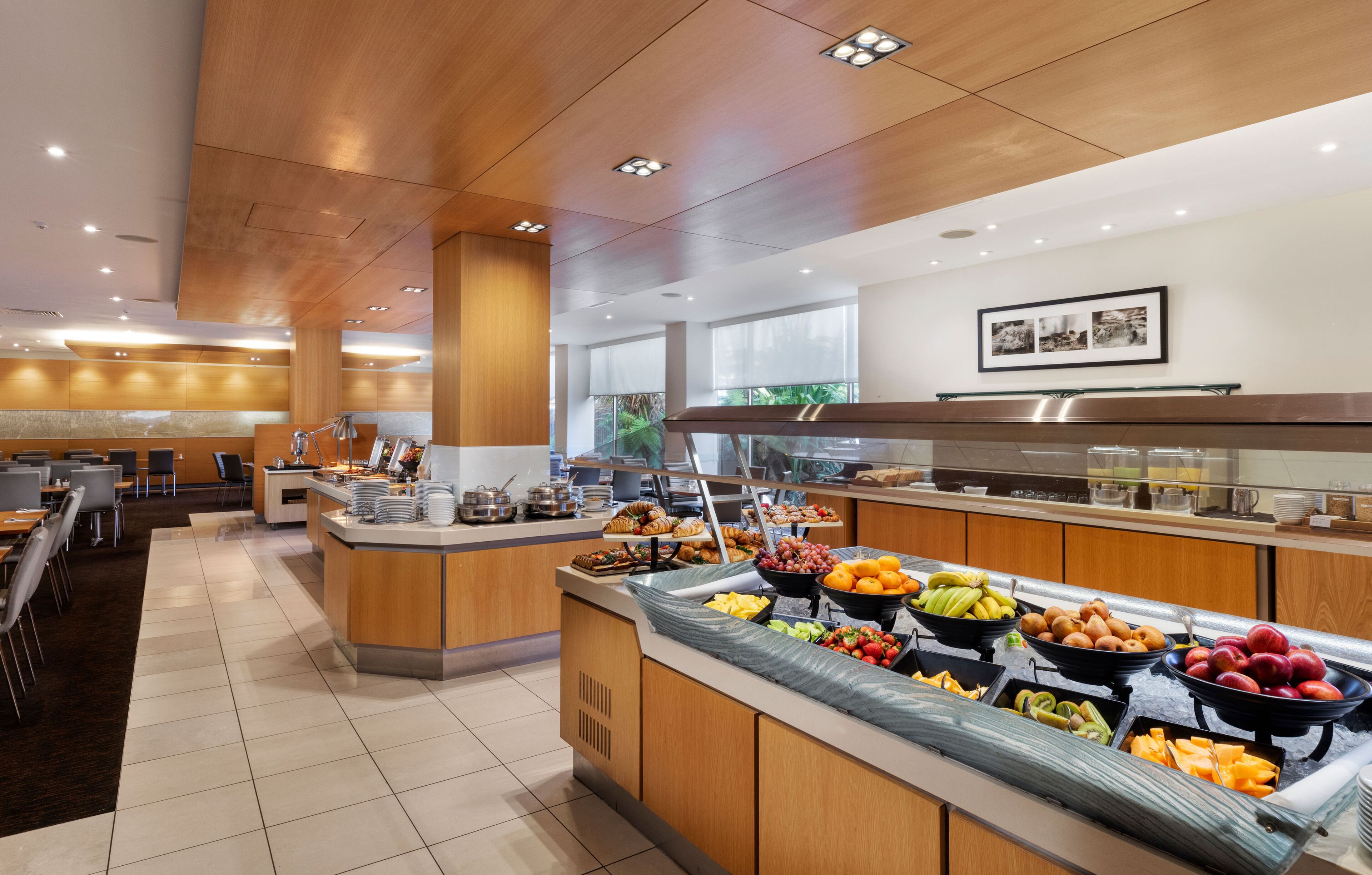 daily buffet breakfast for a fee