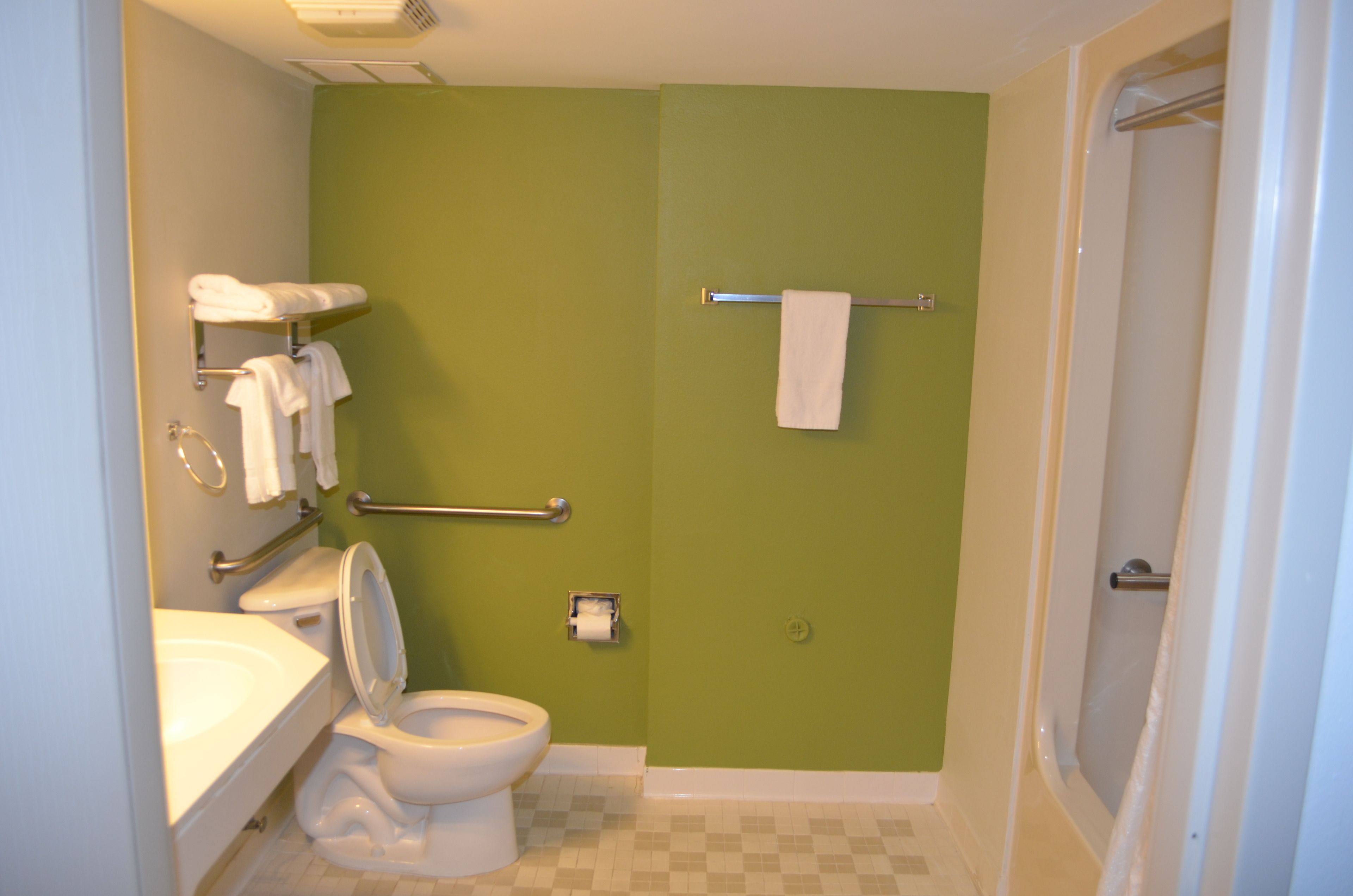 free toiletries, hair dryer, towels