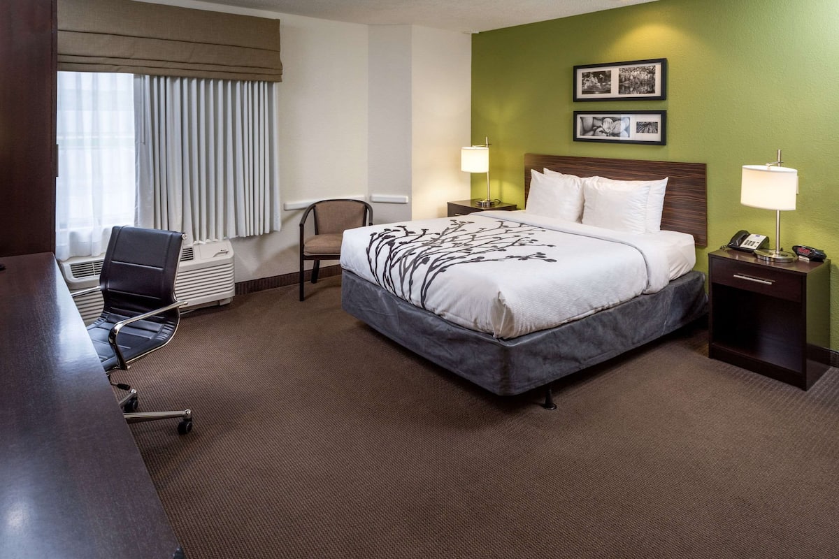 Room, 1 Queen Bed, Accessible, Non Smoking | Premium bedding, blackout drapes, iron/ironing board