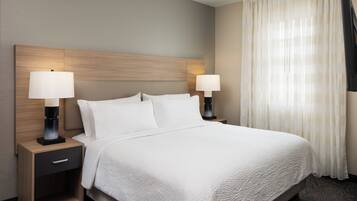 Pillowtop beds, desk, laptop workspace, blackout drapes