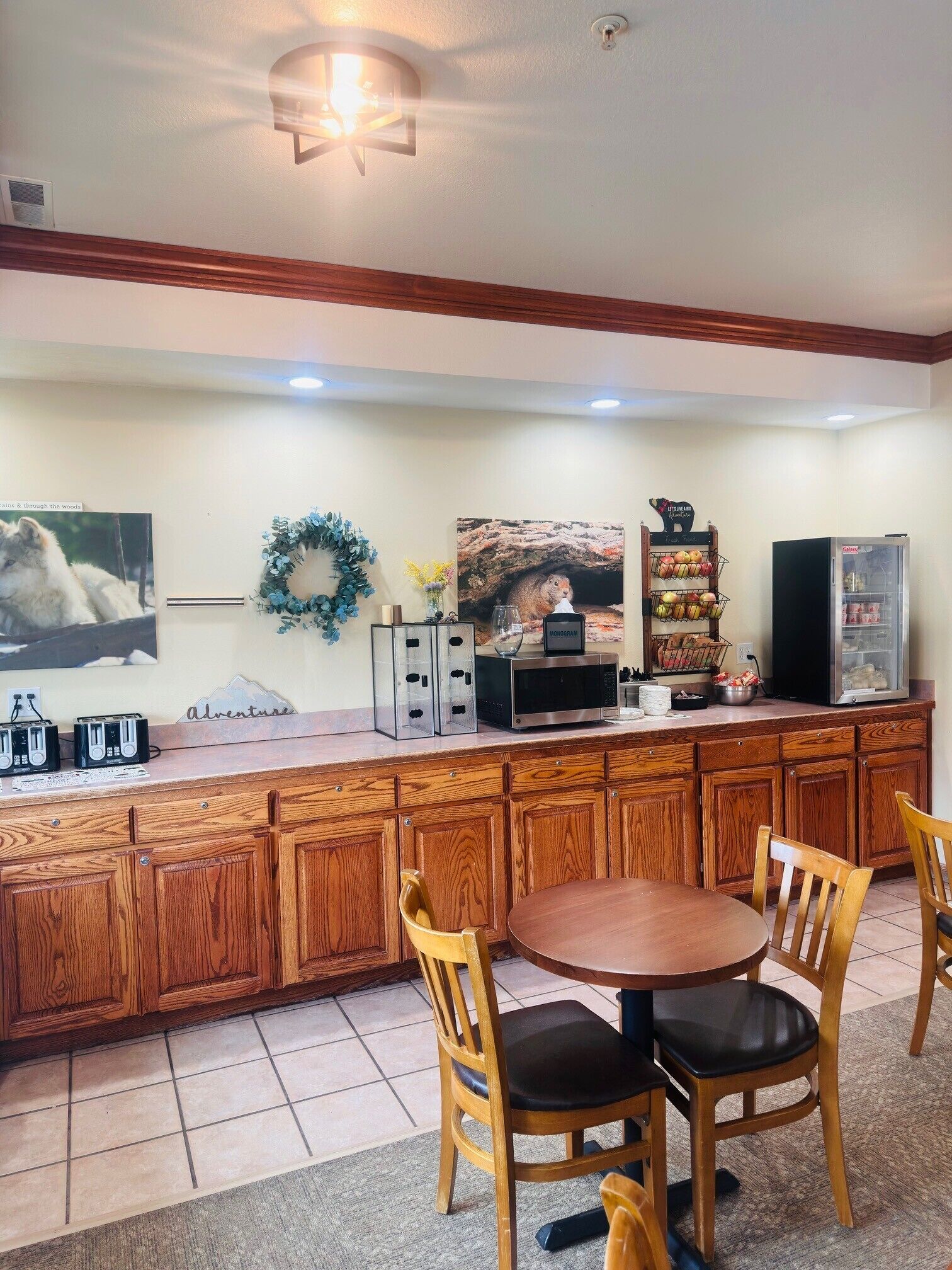 Free daily self-service breakfast 