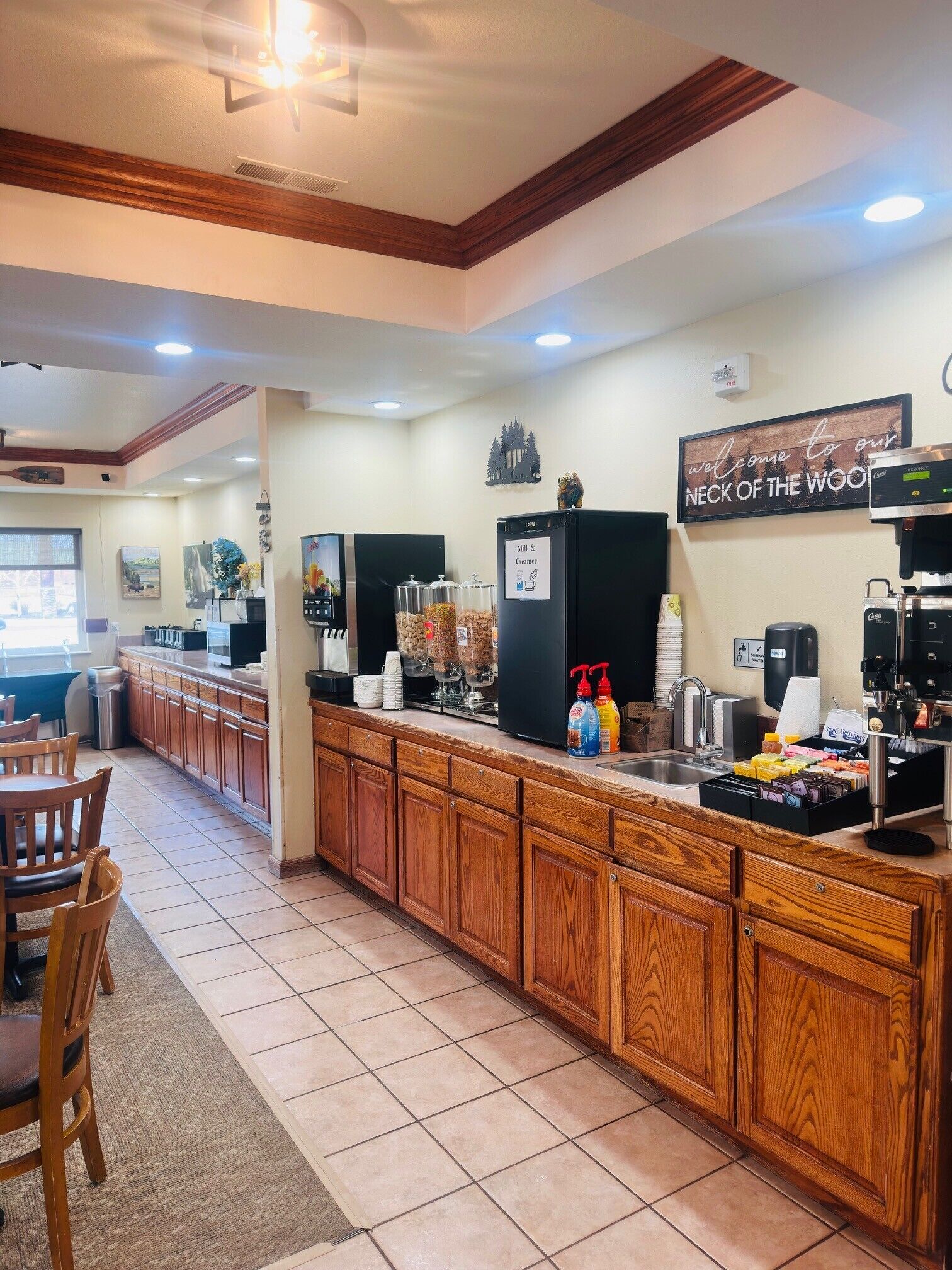Free daily self-service breakfast 