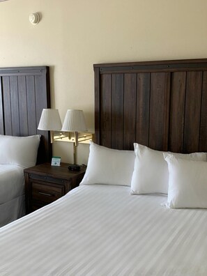 1 bedroom, desk, laptop workspace, blackout curtains