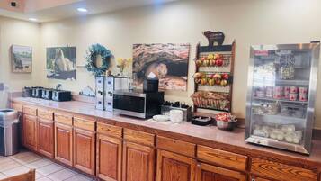 Free daily self-service breakfast