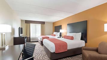 Pillowtop beds, desk, free WiFi, bed sheets