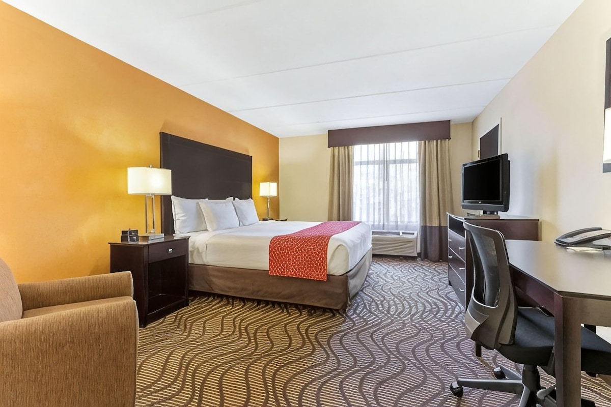 Pillow-top beds, desk, free WiFi, bed sheets