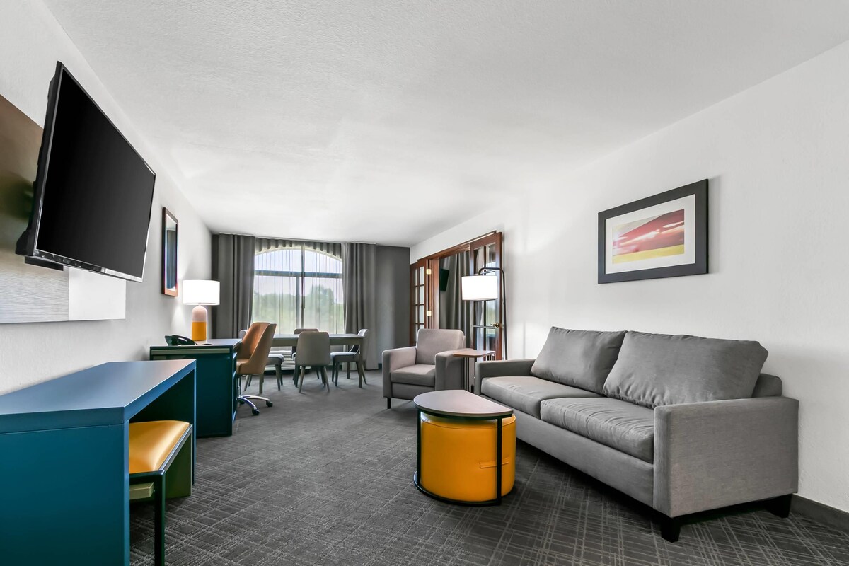 Suite, 1 King Bed with Sofa bed, Non Smoking | Desk, laptop workspace, blackout drapes, iron/ironing board
