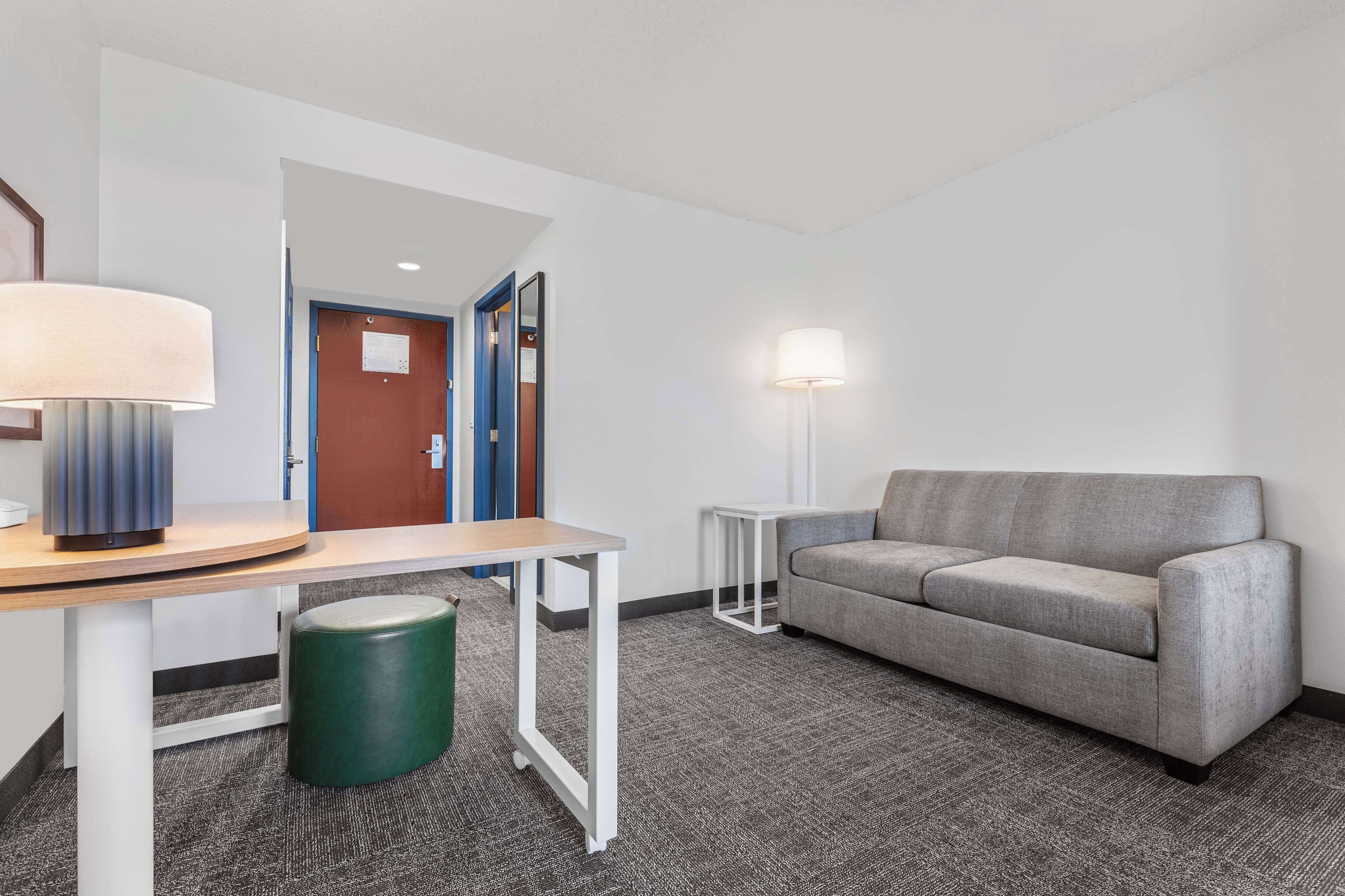 room, 1 king bed with sofa bed | living area | 55-inch flat-screen tv with cable channels, tv, streaming services