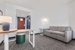 Room, 1 King Bed with Sofa bed | Living area | 55-inch flat-screen TV with cable channels, TV, streaming services