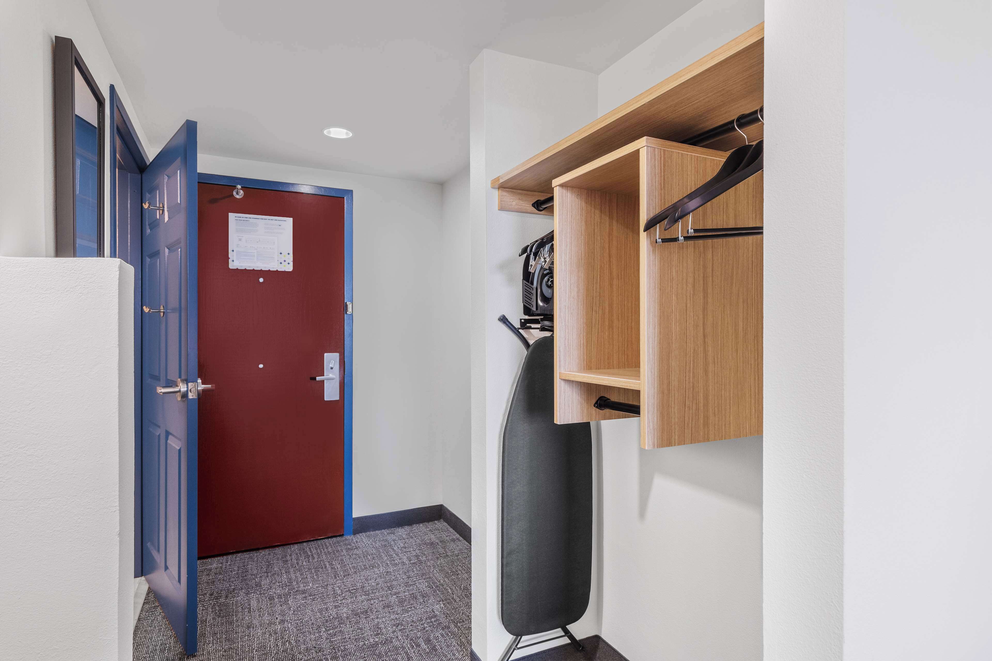 premium bedding, desk, laptop workspace, blackout curtains