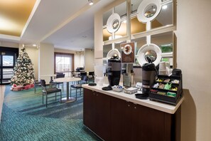 Guests can enjoy a convenient coffee station with a variety of brewing options.