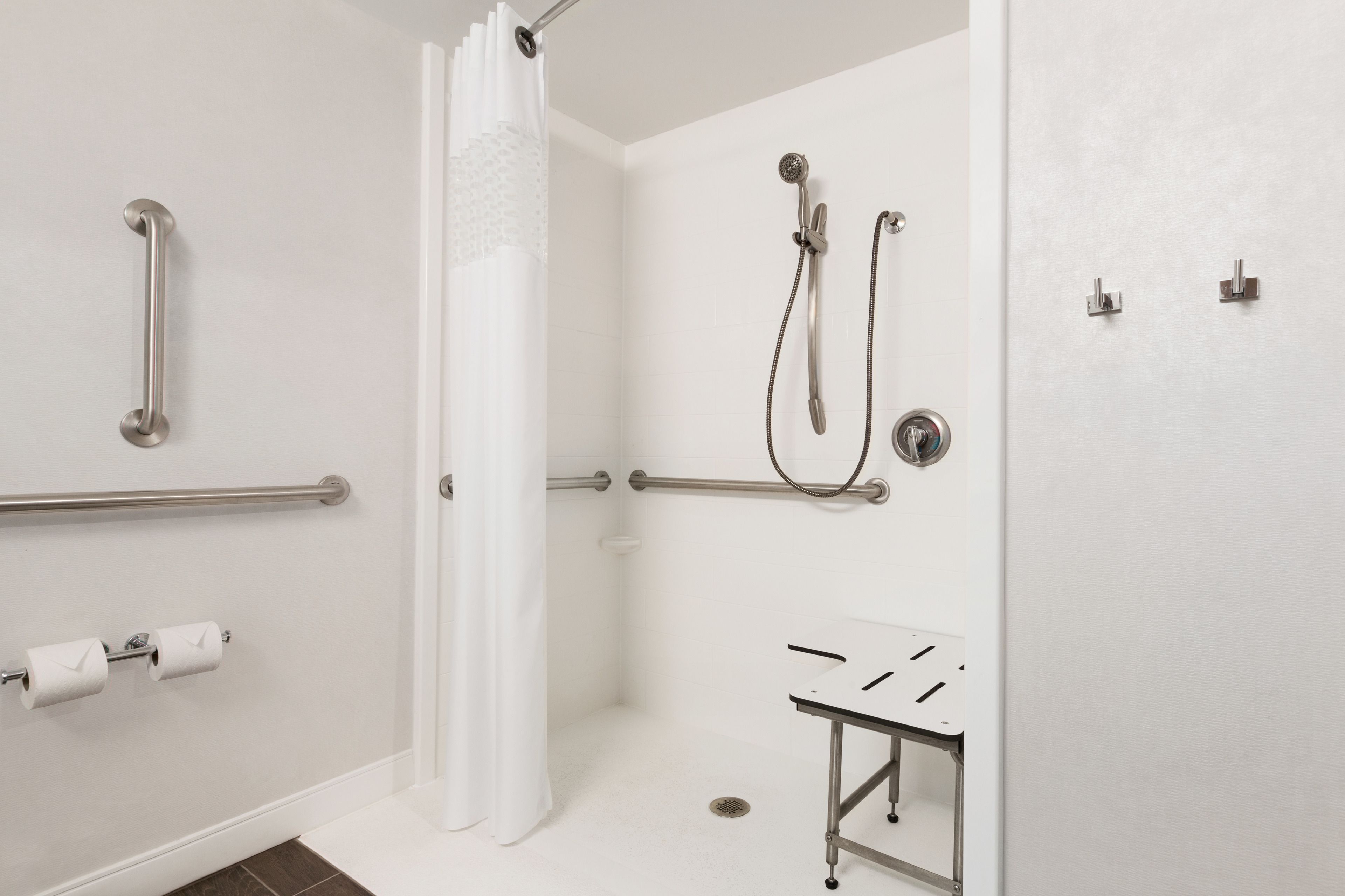 room, 2 queen beds, accessible (mobility & hearing, roll-in shower) | bathroom | combined shower/bathtub, free toiletries, hair dryer, towels