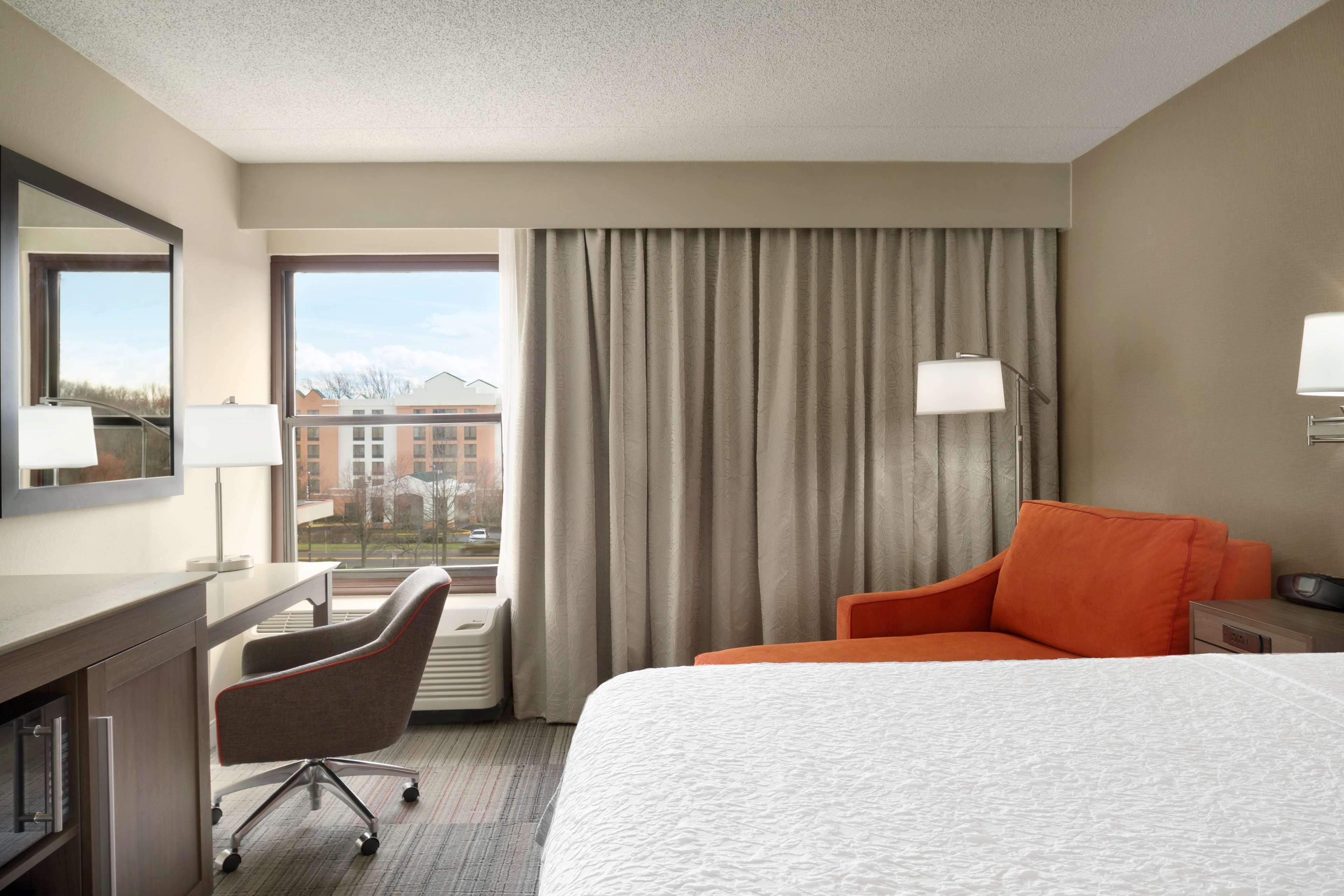 premium bedding, desk, laptop workspace, iron/ironing board