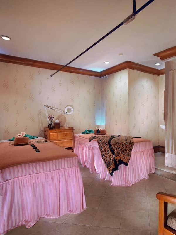Sauna, bain à remous, soins corporels, soins d'aromathérapie