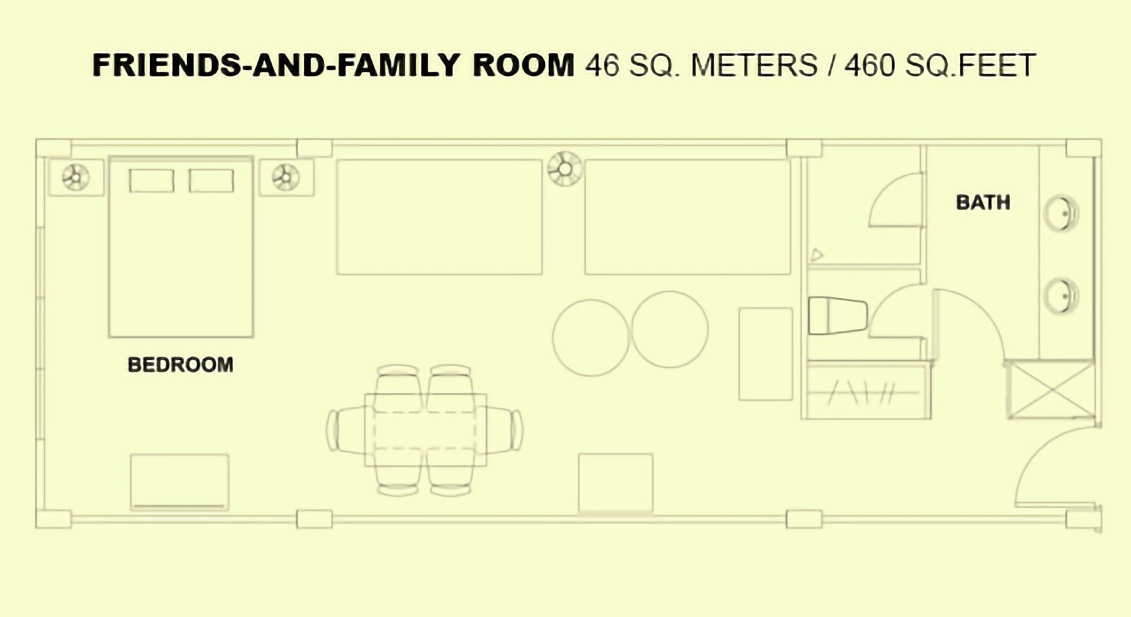 upper-floor friends-and-family room | 1 bedroom, in-room safe, iron/ironing board, free wifi