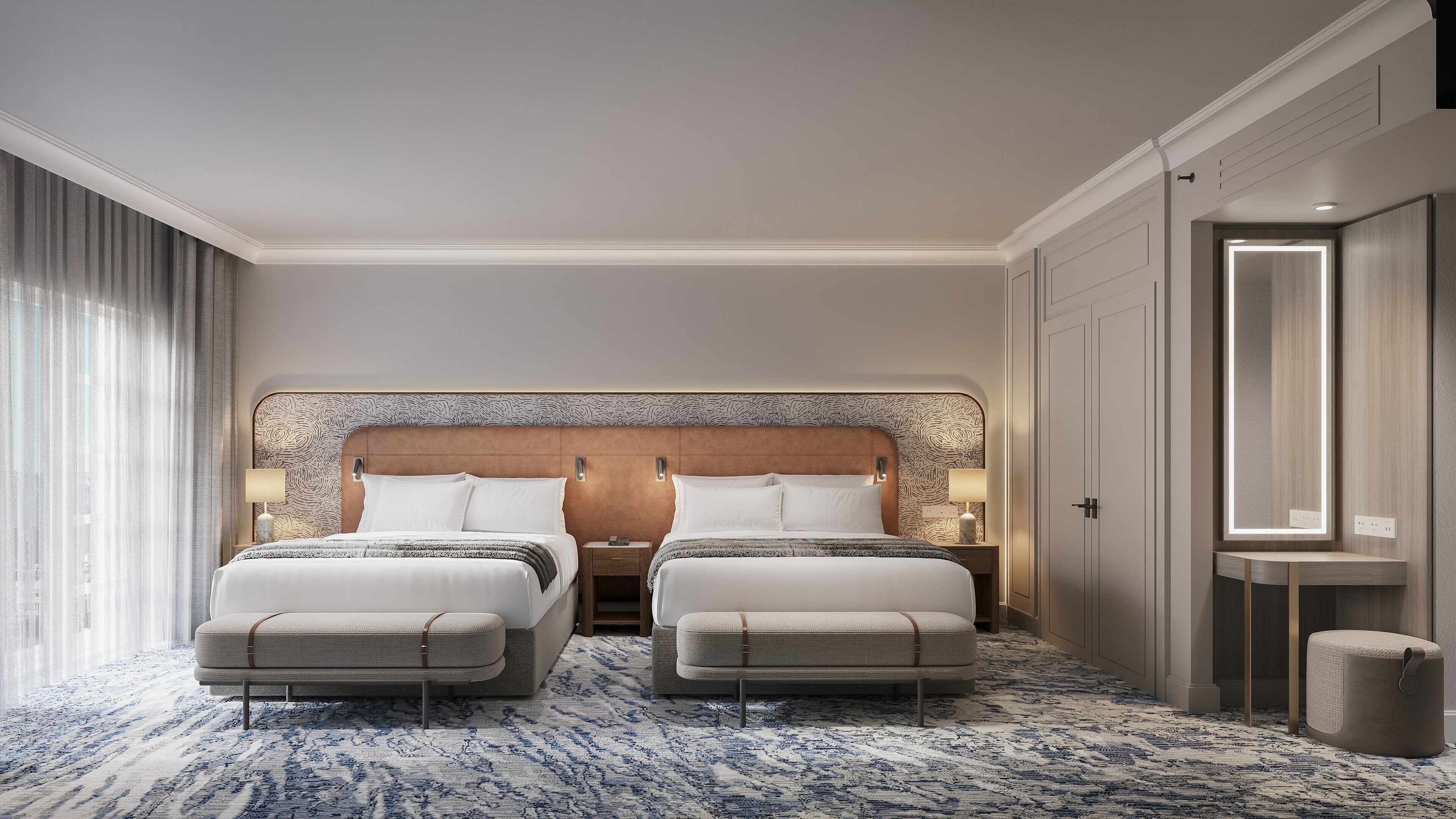 Minibar, caja de seguridad en la habitación y escritorio 