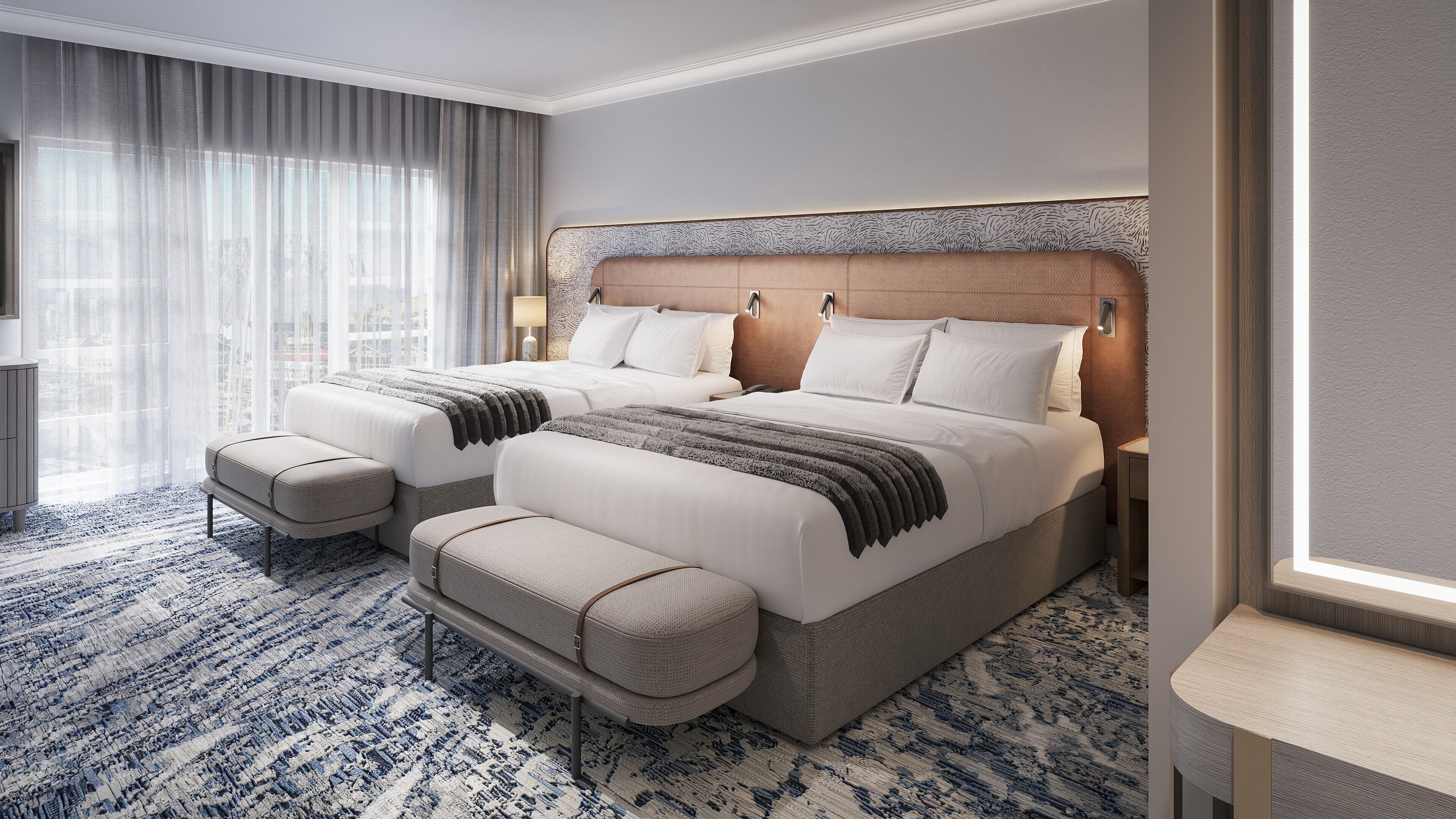 ミニバー、セーフティボックス (室内)、デスク、ノートパソコン用作業スペース