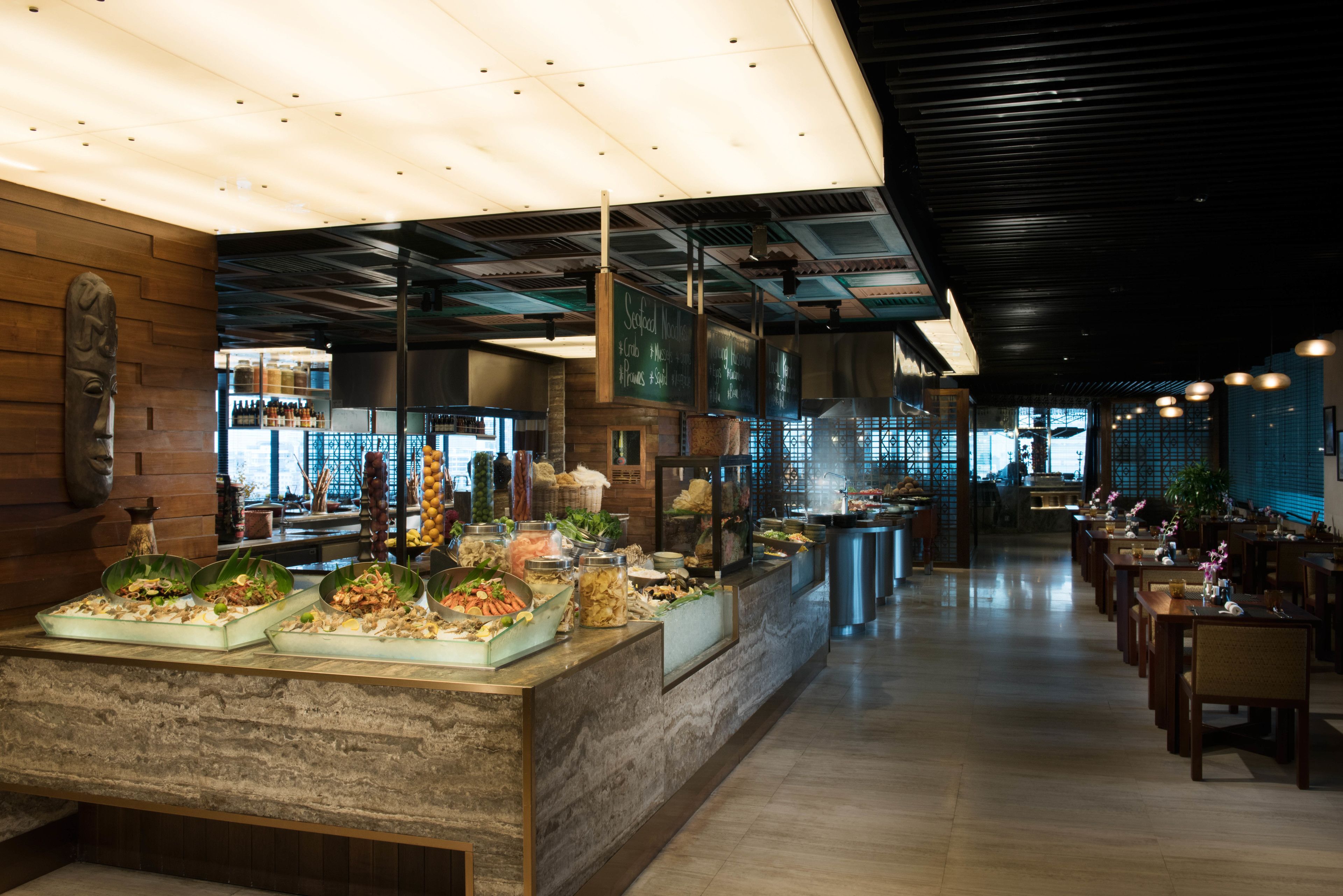 5 restaurants, breakfast, lunch, dinner served; malaysian cuisine