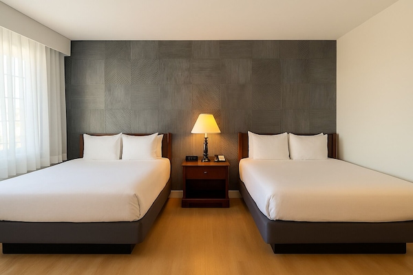 Deluxe Room, 2 Double Beds | Premium bedding, desk, laptop workspace, blackout drapes