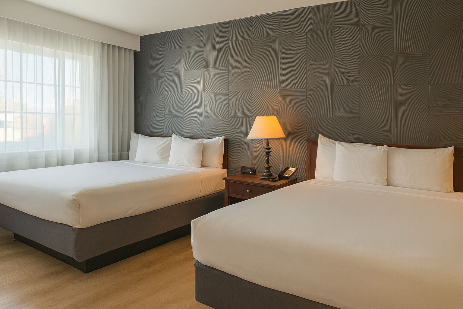 Desk, blackout curtains, iron/ironing board, free WiFi