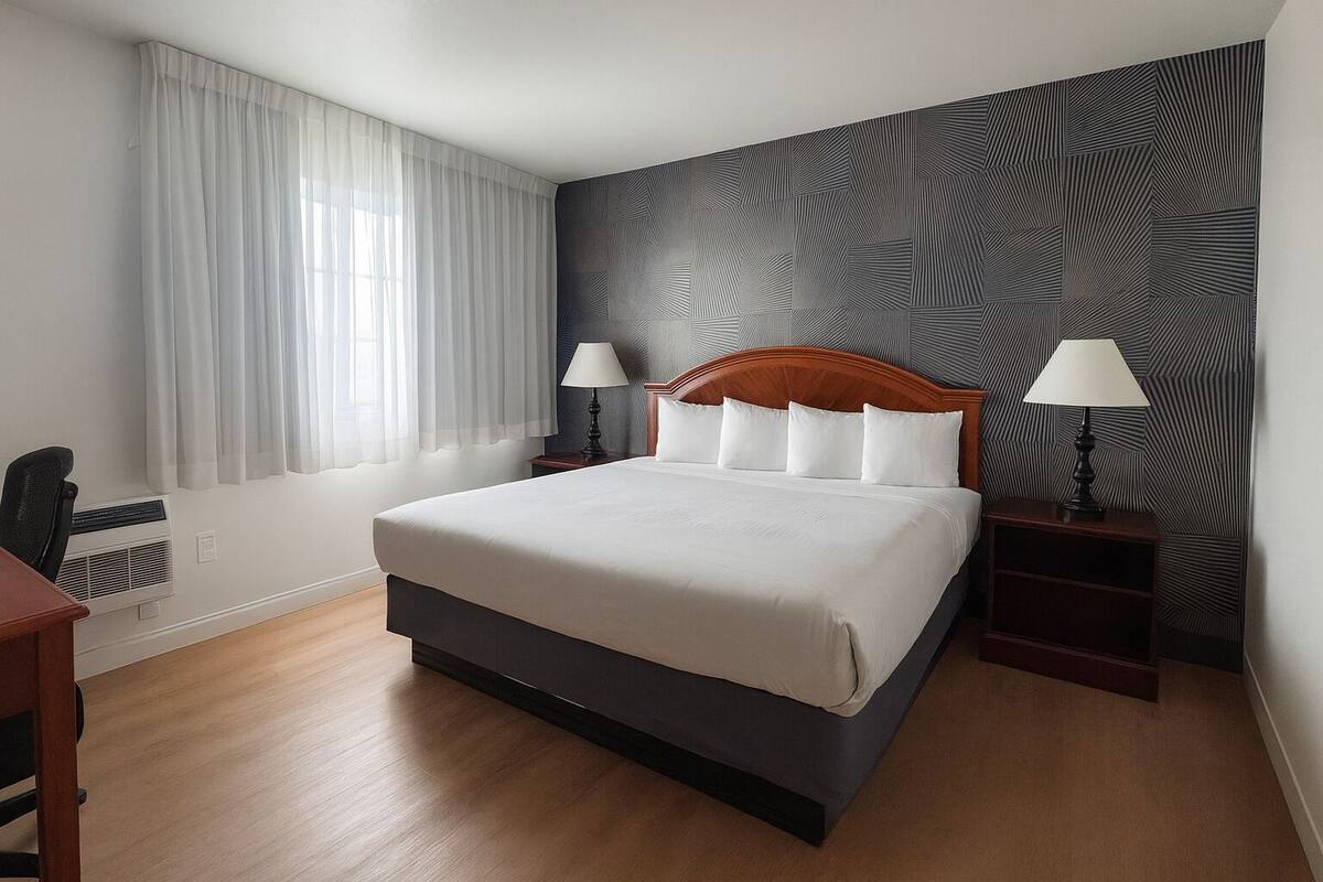 Deluxe Room, 1 King Bed | Desk, blackout drapes, iron/ironing board, free WiFi