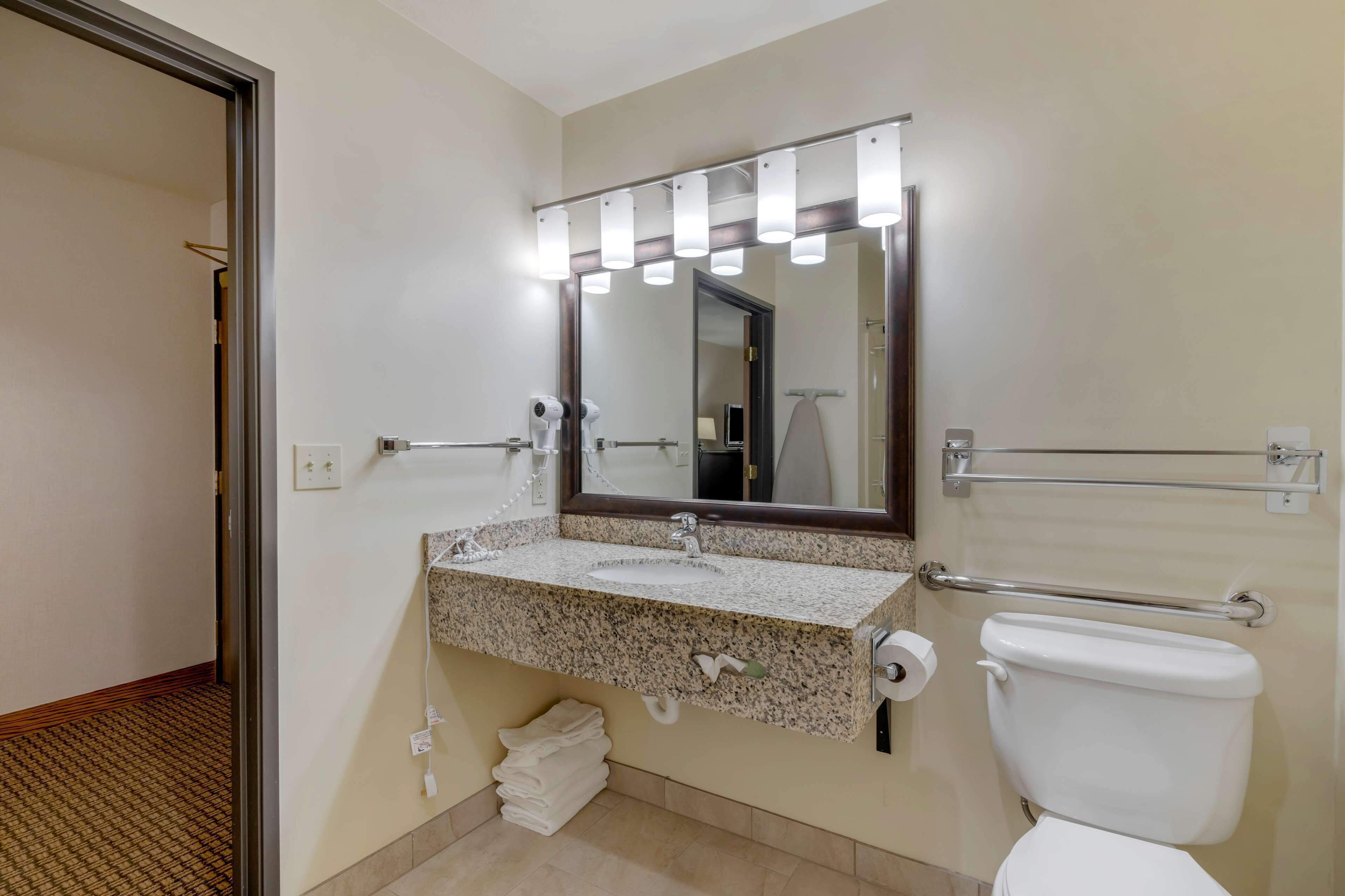 free toiletries, hair dryer, towels, soap