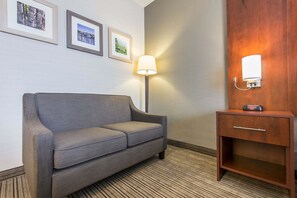 1 bedroom, desk, blackout curtains, iron/ironing board