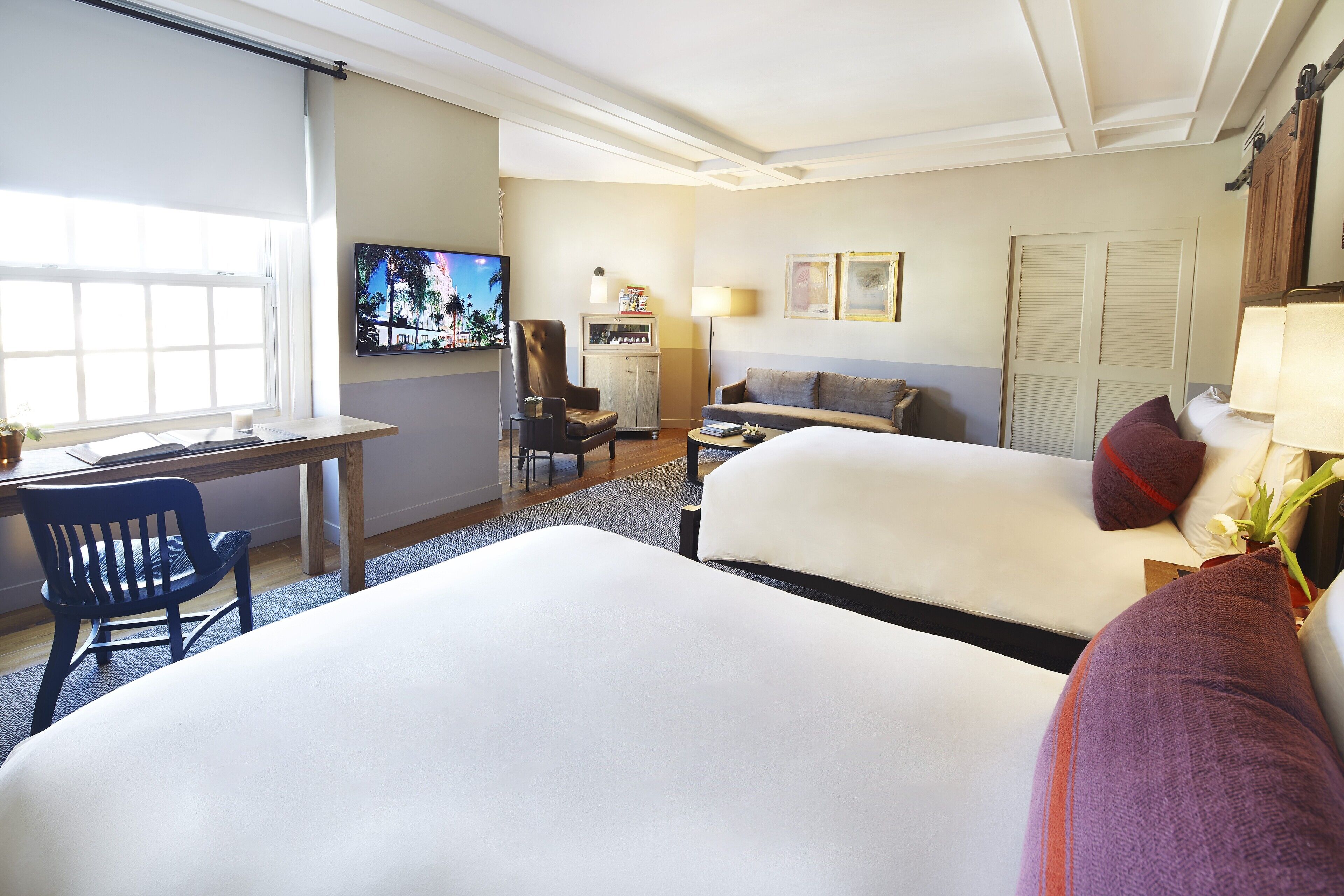 Lakens van Egyptisch katoen, luxe beddengoed, donsdekens, een minibar