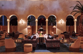 Hotel entrance and lobby at The Hollywood Roosevelt