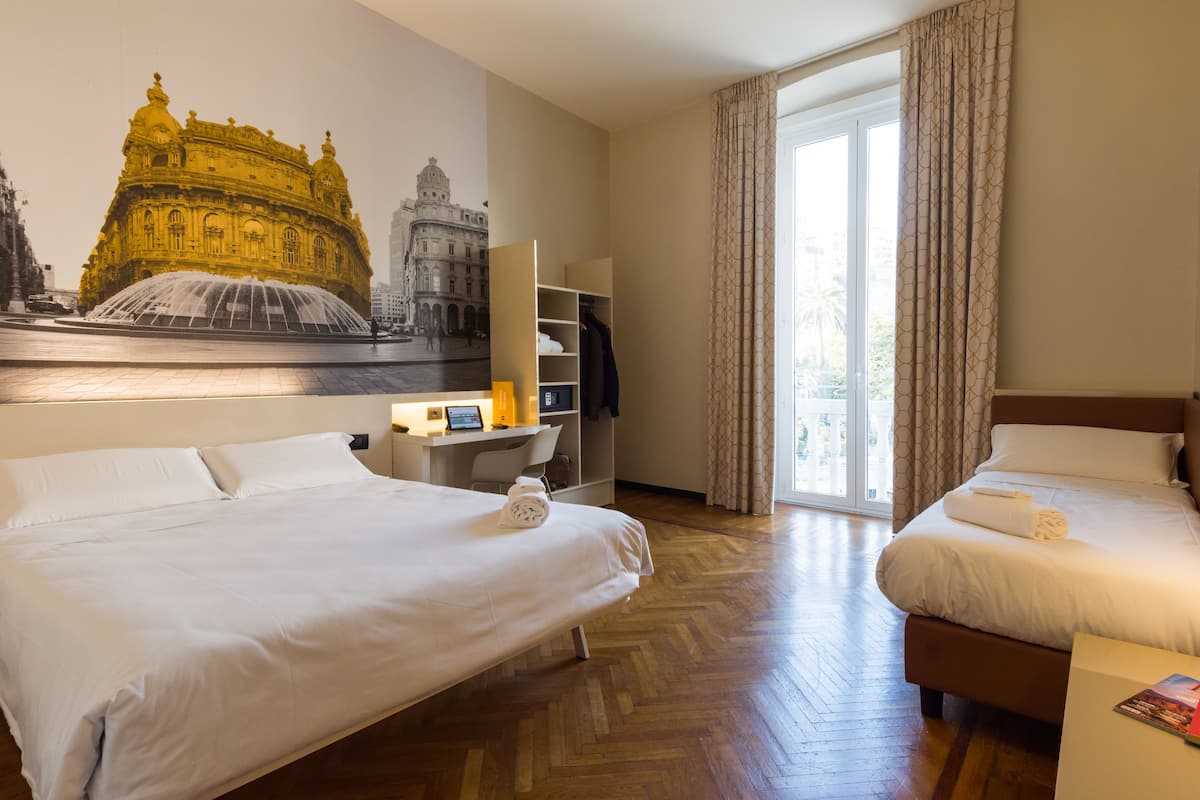 In-room safe, desk, laptop workspace, iron/ironing board