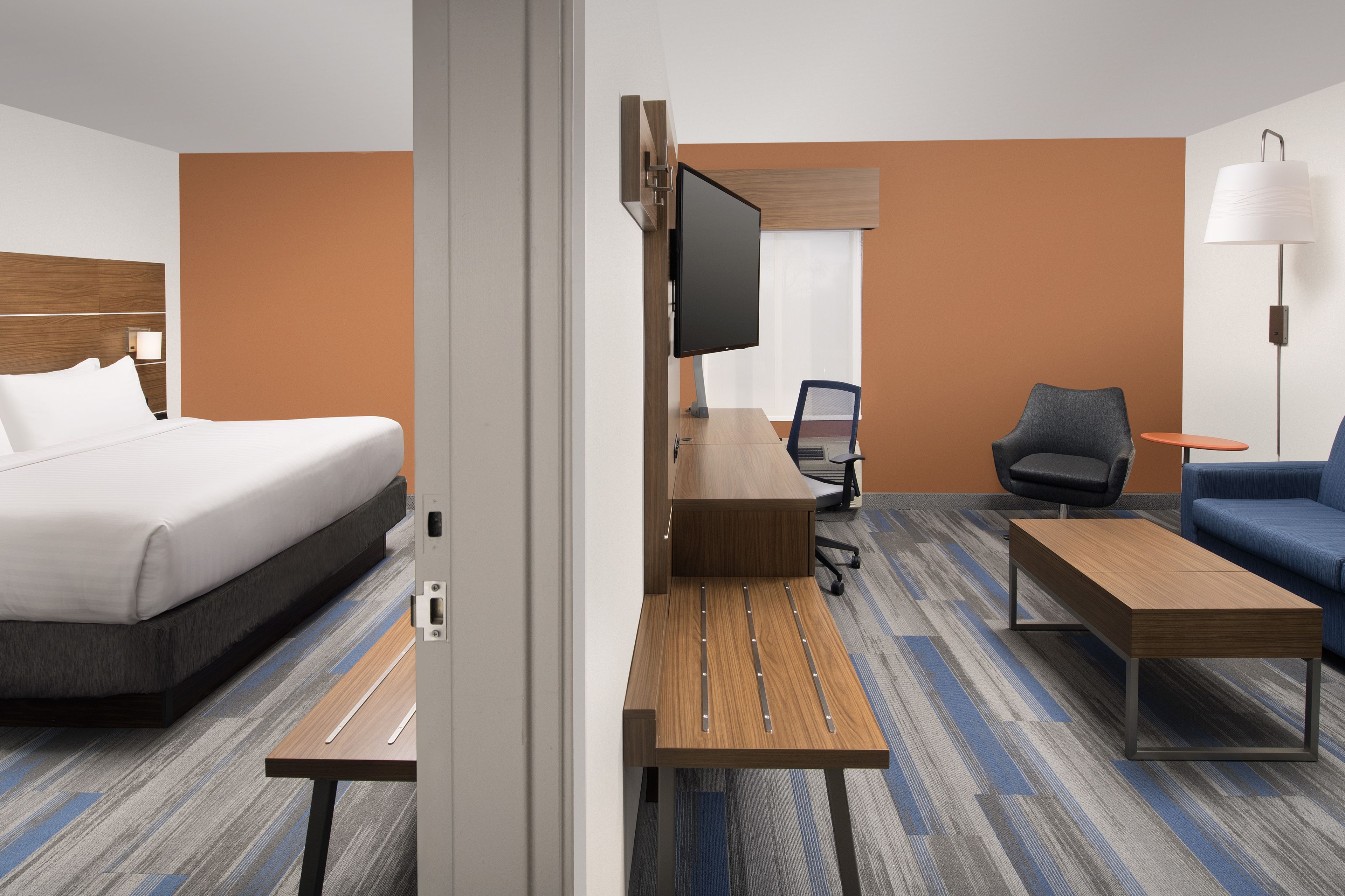 in-room safe, desk, blackout curtains, iron/ironing board