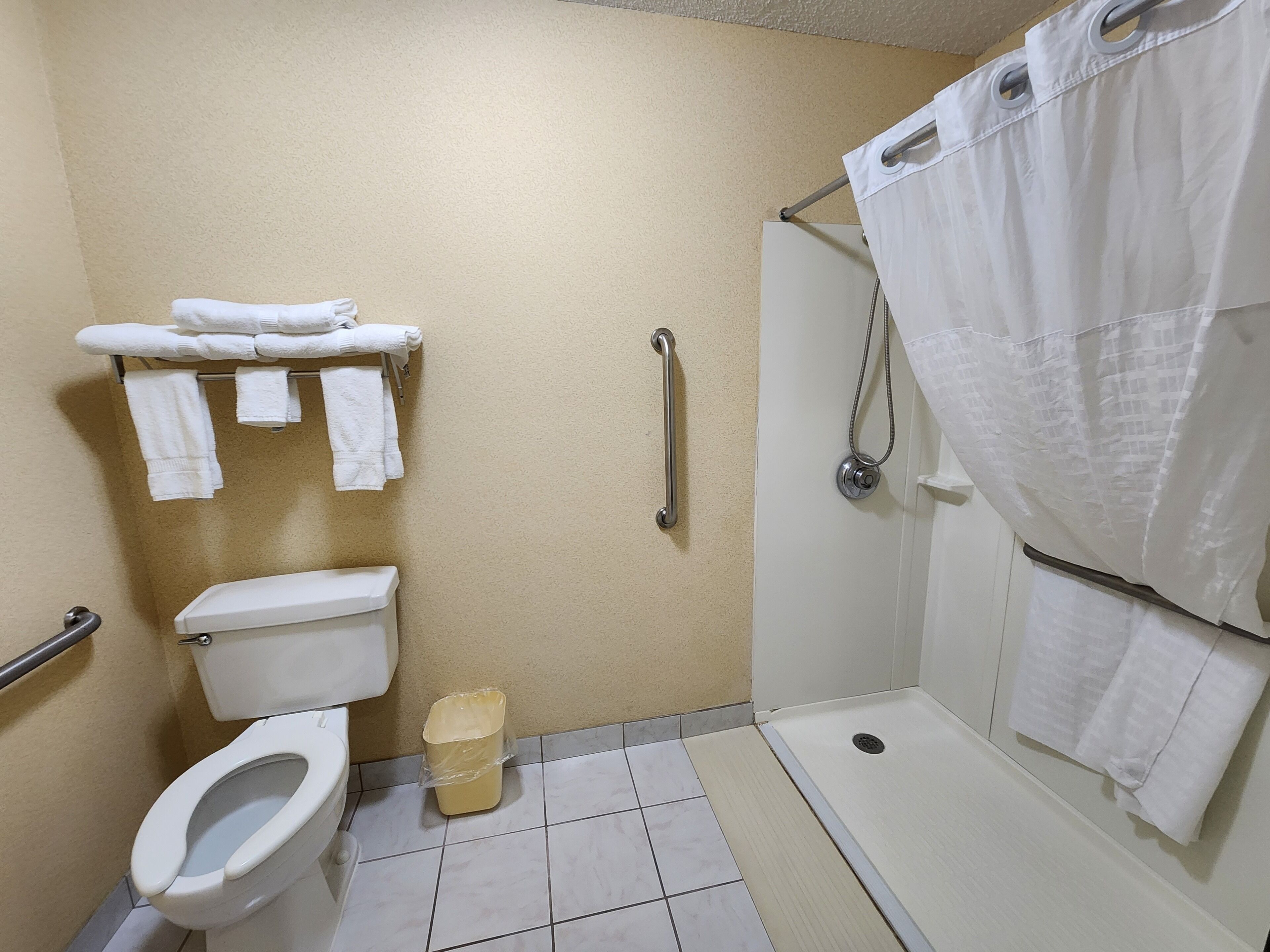 free toiletries, hair dryer, towels, soap