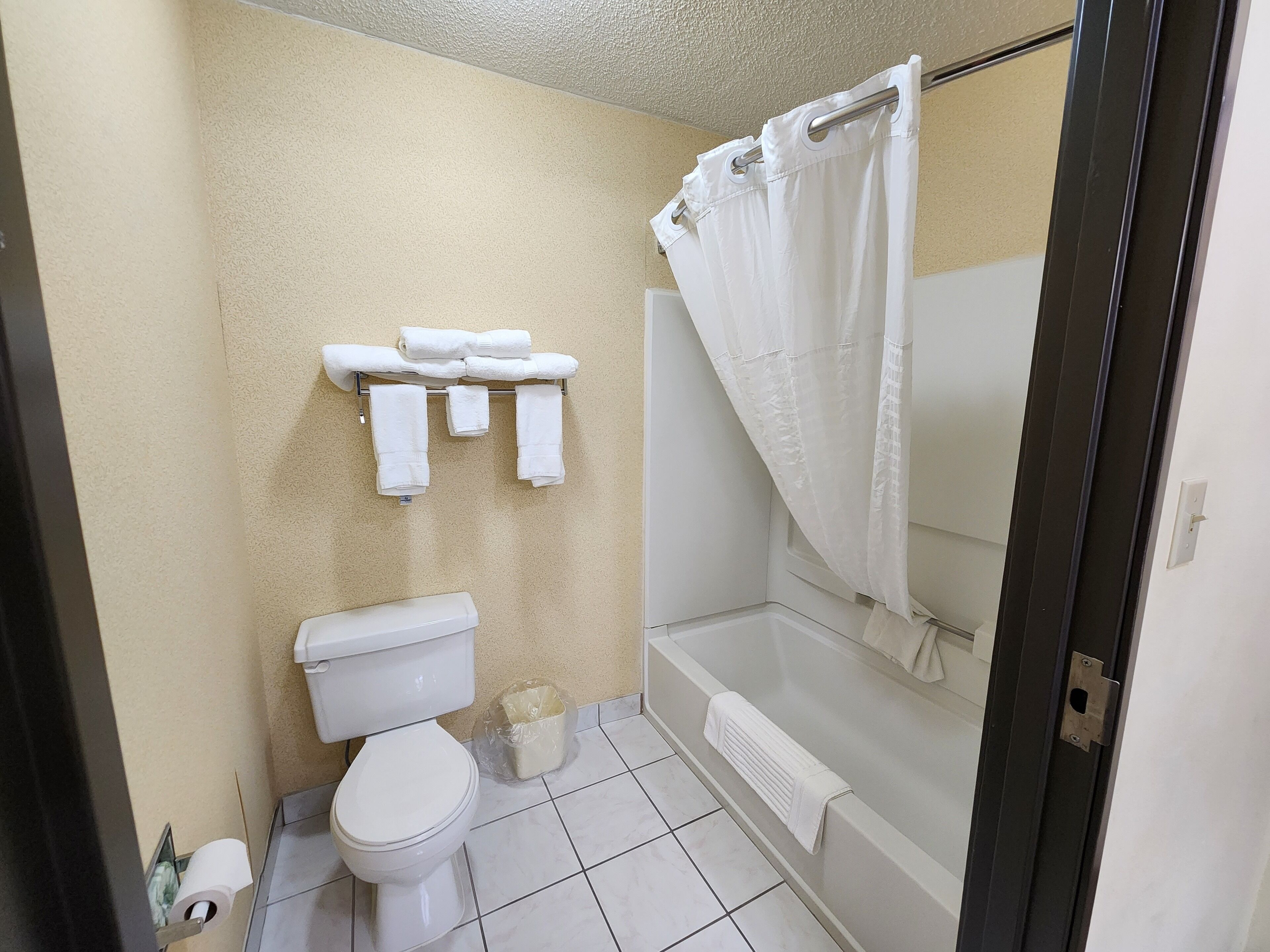 free toiletries, hair dryer, towels, soap