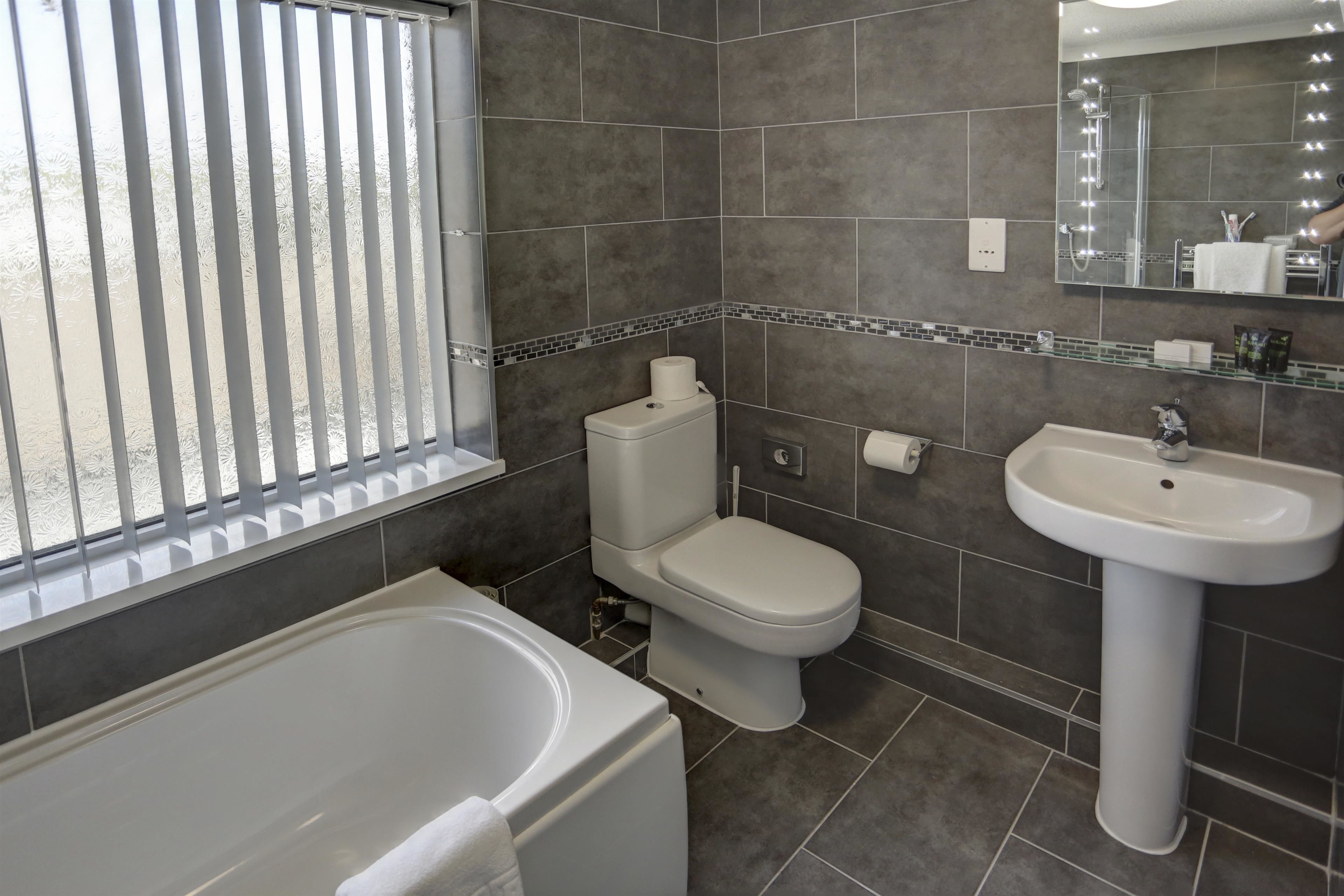 deluxe room, 1 double bed, non smoking | bathroom | combined shower/bathtub, free toiletries, hair dryer, towels